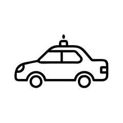 Police Car Icon for Law Enforcement and Security Themes