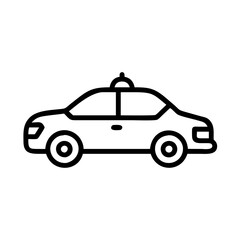 Police Car Icon for Law Enforcement and Security Themes