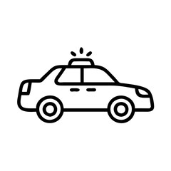 Police Car Icon for Law Enforcement and Security Themes