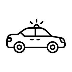 Police Car Icon for Law Enforcement and Security Themes