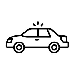 Police Car Icon for Law Enforcement and Security Themes