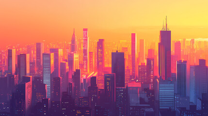 Fototapeta premium panoramic view city skyline