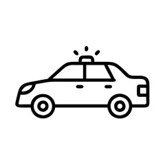 Police Car Icon for Law Enforcement and Security Themes