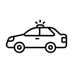 Police Car Icon for Law Enforcement and Security Themes