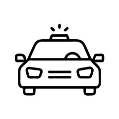 Police Car Icon for Law Enforcement and Security Themes
