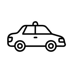 Police Car Icon for Law Enforcement and Security Themes
