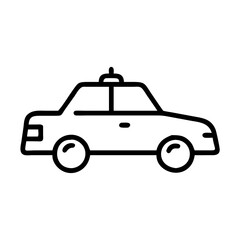 Police Car Icon for Law Enforcement and Security Themes