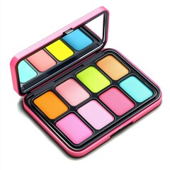 Compact magnetic makeup palette organizer with customizable slots, placed on a bright white background
