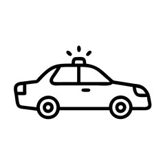 Police Car Icon for Law Enforcement and Security Themes