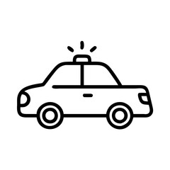 Police Car Icon for Law Enforcement and Security Themes
