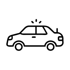Police Car Icon for Law Enforcement and Security Themes