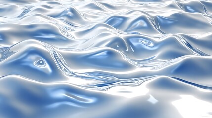 Abstract Blue and White Liquid Waves Flowing