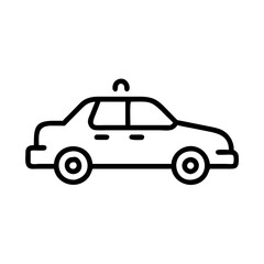 Police Car Icon for Law Enforcement and Security Themes