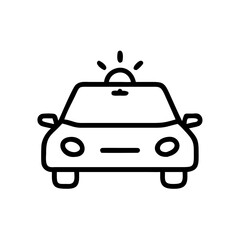 Police Car Icon for Law Enforcement and Security Themes