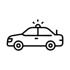 Police Car Icon for Law Enforcement and Security Themes