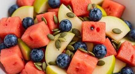 Refreshing Watermelon Apple Blueberry Salad Recipe