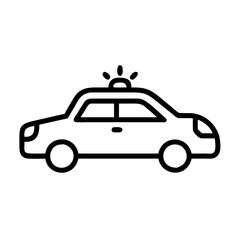 Police Car Icon for Law Enforcement and Security Themes
