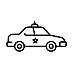 Police Car Icon for Law Enforcement and Security Themes