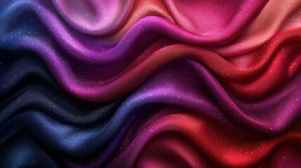 Obraz premium Shimmering silk waves in vibrant gradient, abstract background, design texture