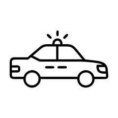 Police Car Icon for Law Enforcement and Security Themes