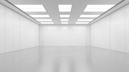 Fototapeta premium Empty studio white backdrop background abstract 3d render illustration with modern minimalistic design