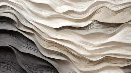 Abstract Layered Textile with Organic Flow in Neutral Tones.