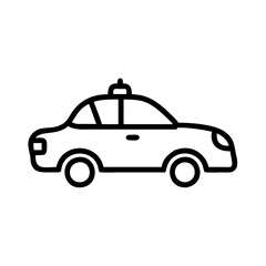 Police Car Icon for Law Enforcement and Security Themes