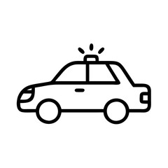 Police Car Icon for Law Enforcement and Security Themes