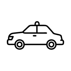 Police Car Icon for Law Enforcement and Security Themes