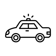 Police Car Icon for Law Enforcement and Security Themes