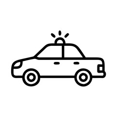 Police Car Icon for Law Enforcement and Security Themes