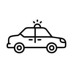 Police Car Icon for Law Enforcement and Security Themes