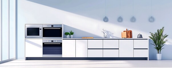 A modern kitchen remodel featuring smart appliances and minimalist design