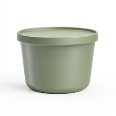 Eco-friendly biodegradable food container mockup with a minimalist design, centered on a clean white background