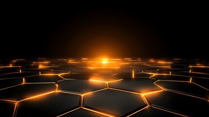 Obraz premium Illuminated Hexagonal Grid Abstract Design