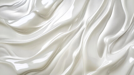 Obraz premium glossy whitefluid glossy mirror water effect background backdrop texture 3d render illustration