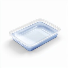 Frozen meal tray mockup with a transparent cover and customizable space, isolated on a clean white background