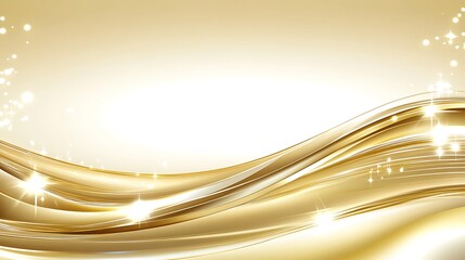 Golden Waves Abstract Background Design
