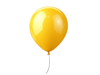  yellow balloons isolated on transparent background