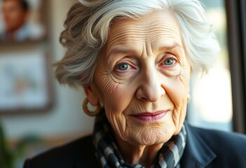 Old woman's portrait in natural light