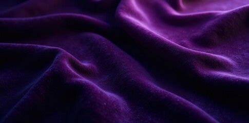 Obraz premium Dark velvet fabric with subtle sheen, smooth surface texture, even pile density, soft focus, darkness