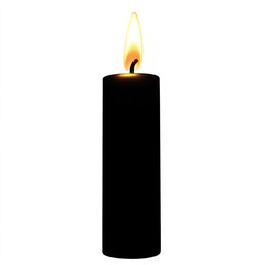 Candle Outline with Flickering Flame on a Crisp White Backdrop