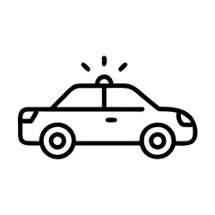 Police Car Icon for Law Enforcement and Security Themes