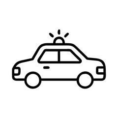 Police Car Icon for Law Enforcement and Security Themes
