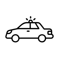 Police Car Icon for Law Enforcement and Security Themes
