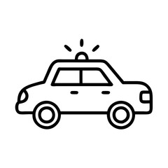 Police Car Icon for Law Enforcement and Security Themes