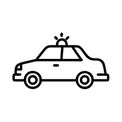 Police Car Icon for Law Enforcement and Security Themes