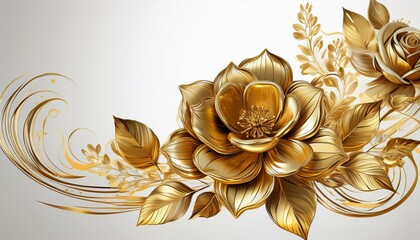 golden flowers gold rose clipart cutout transparent