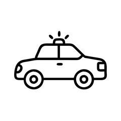 Police Car Icon for Law Enforcement and Security Themes