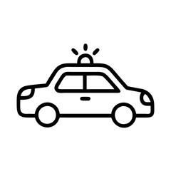 Police Car Icon for Law Enforcement and Security Themes